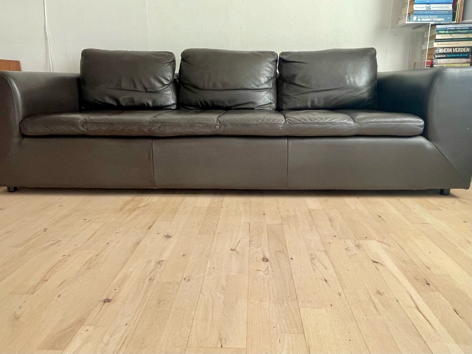 Sofa, læderlook, 3 pers.