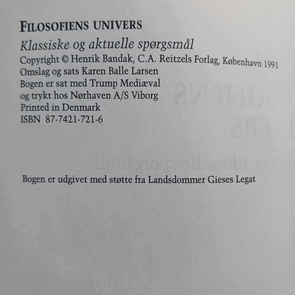 Filosofiens univers - klassiske og