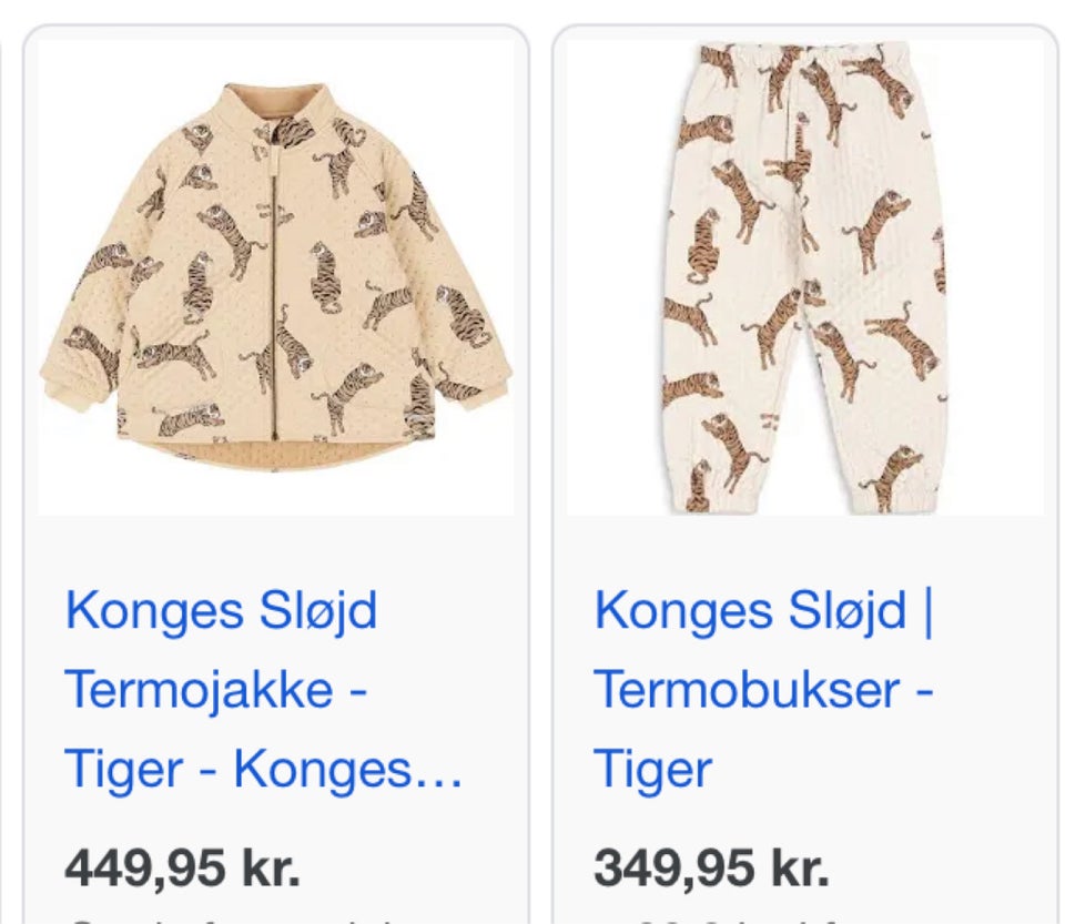 Termotøj, Termosæt, Konges sløjd