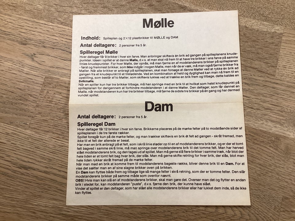 Mølle og Dam Familiespil