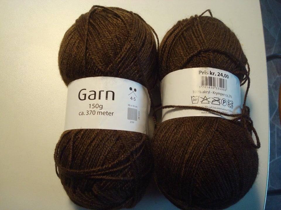 Garn, Garn, brun Acryl 311 gram