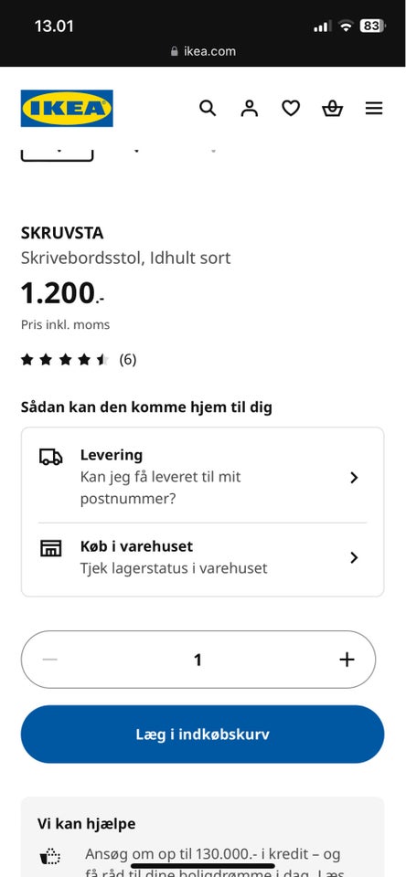 Kontor stol fra Ikea