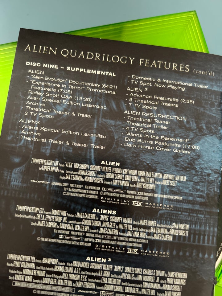 Alien quadrilogy, DVD, science