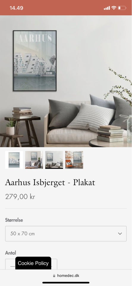 Plakat Frk Blaa motiv: Aarhus //