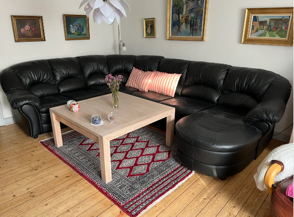 Hjørnesofa, læder, 6 pers.