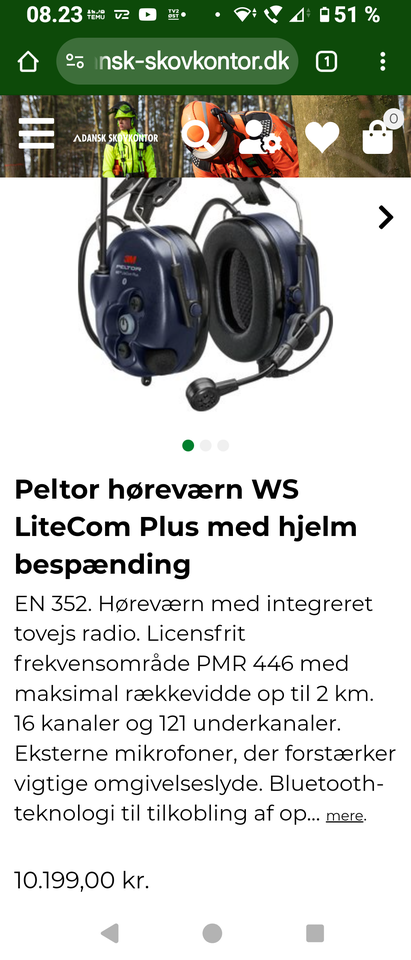 Høreværn, Pelton M3 ws litecom Plus