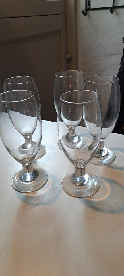 Glas Ølglas med metalkant Erik