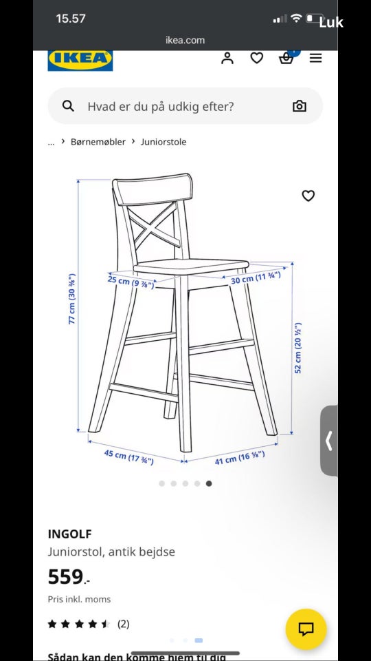 Ikea Ingolf høj stol, Ikea Ingolf