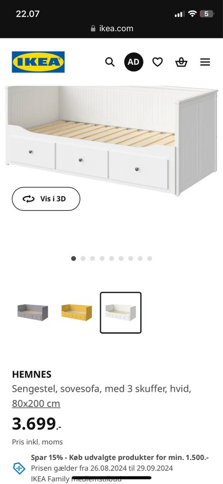 Sengeramme, Hemnes , b: 80 l: 200