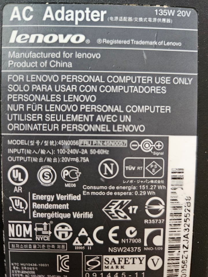 Strømforsyning, Lenovo, Perfekt