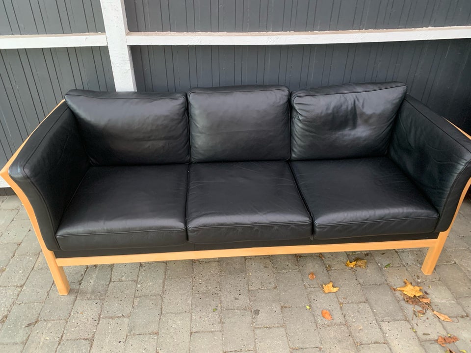 Sofa, læder, 3 pers.