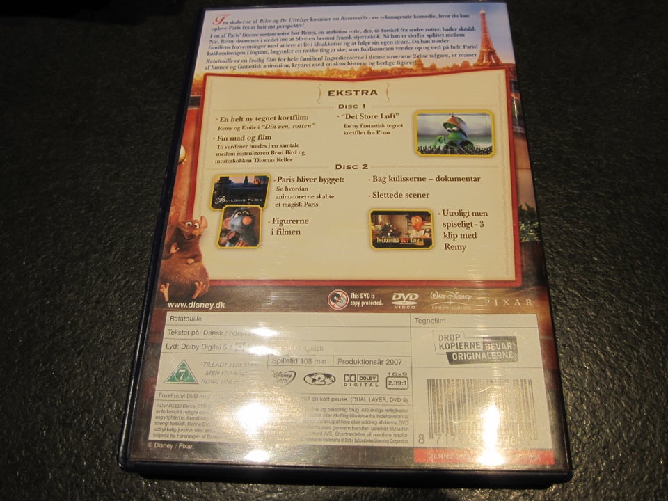 Ratatouille, DVD, tegnefilm