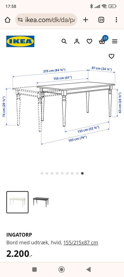 Spisebord, Ingatorp IKEA