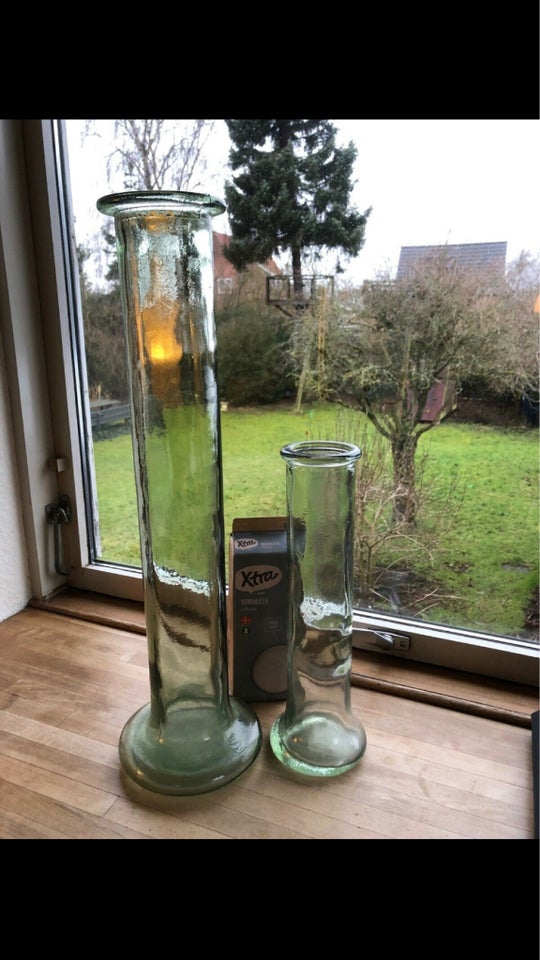 Skøn vintage glas gulv vase Høj