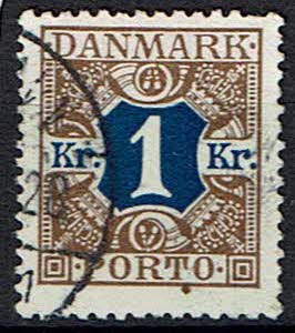 Danmark, stemplet, portomærke