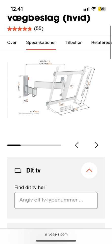 180° TV Wall Mount, 3245, Vogel’s