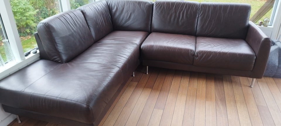 Sofa, læder, 4 pers.