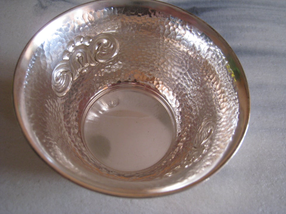 Skål med glasindsats Sølvplet