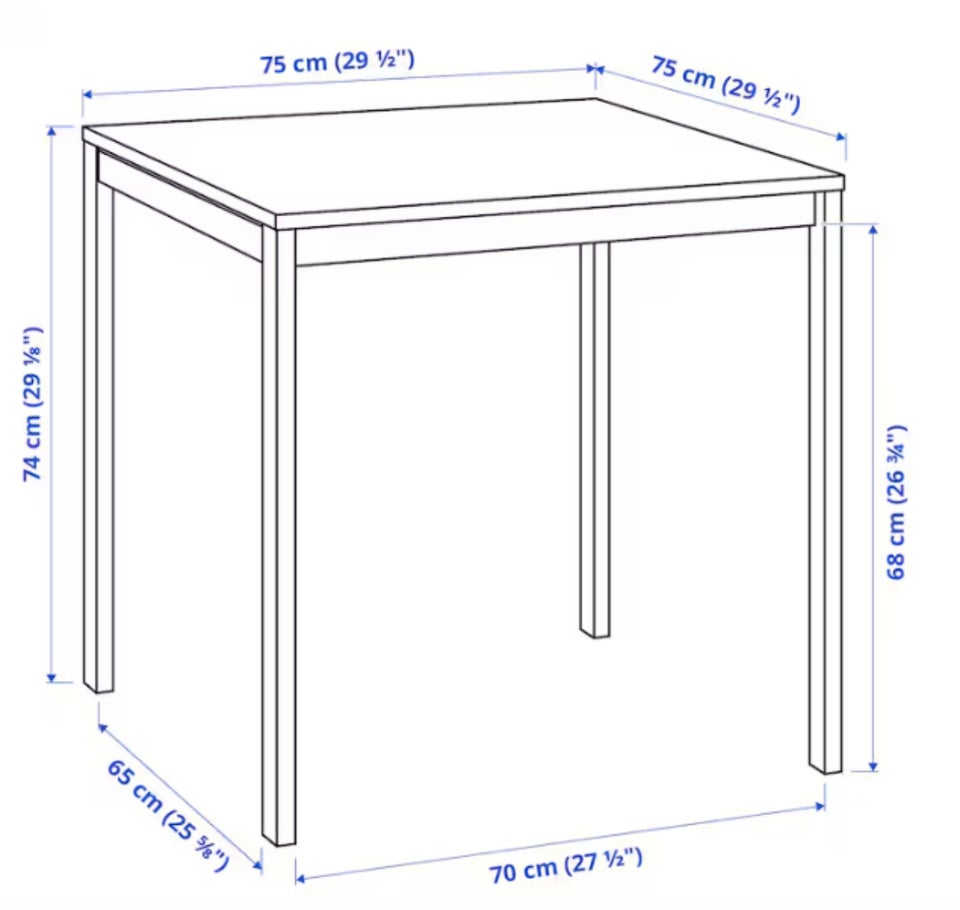 Spisebord, MELLTORP, b: 75 l: 75