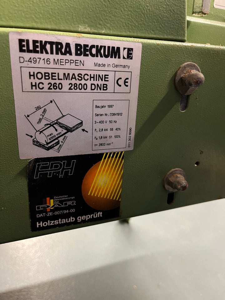 Elektra Beckum HC 260 afretter og