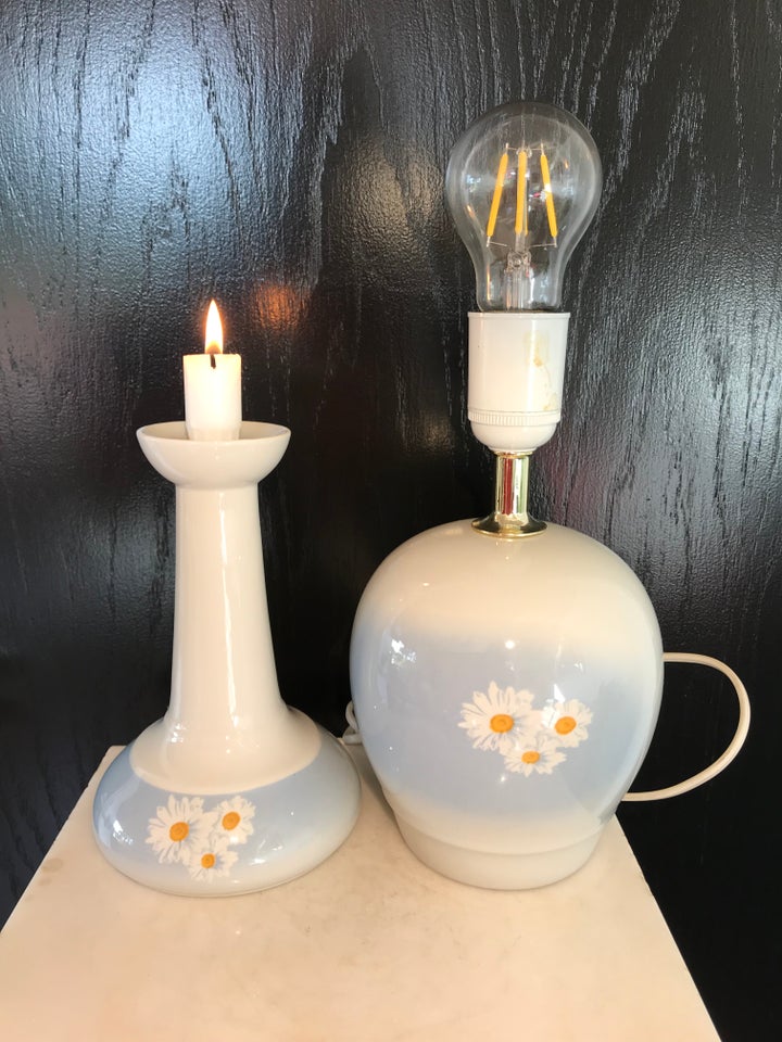 Porcelæn, Bordlampe og lysestage,