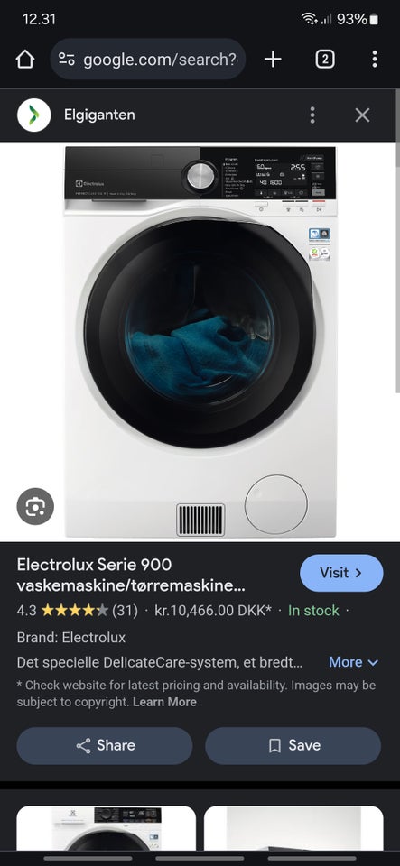 Electrolux vaskemaskine