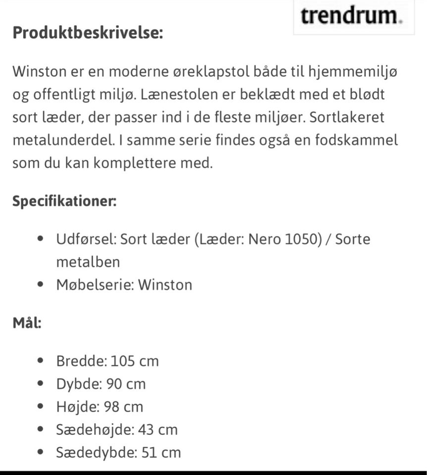 Læderlænestol læder Winston