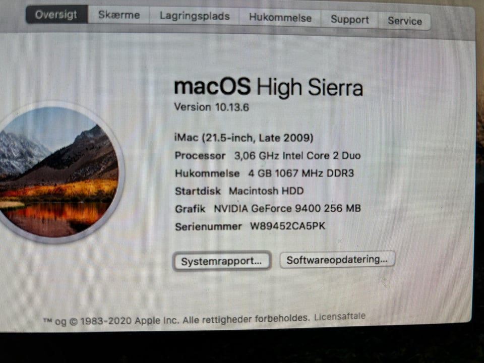 iMac 215 inch Late 2009  306 GHz