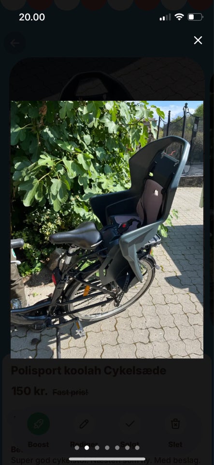 Cykelstol, op til 18 kg , Polisport