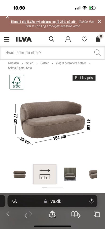 Sofa, 3 pers. , Ilva