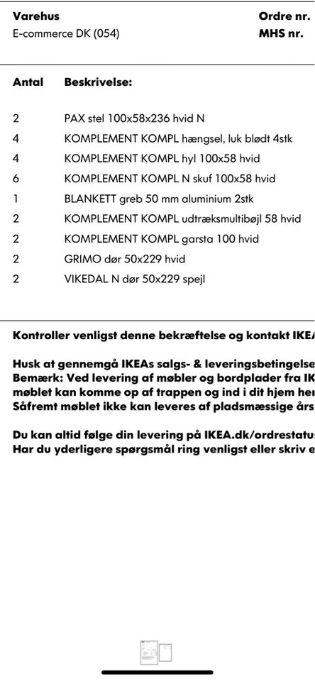 Garderobeskab Ikea b: 200 d: 50 h: