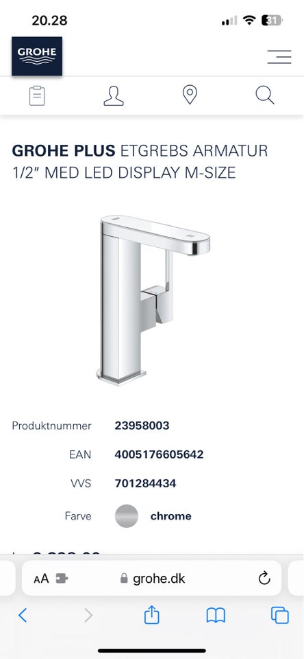 Vandhane, Grohe plus