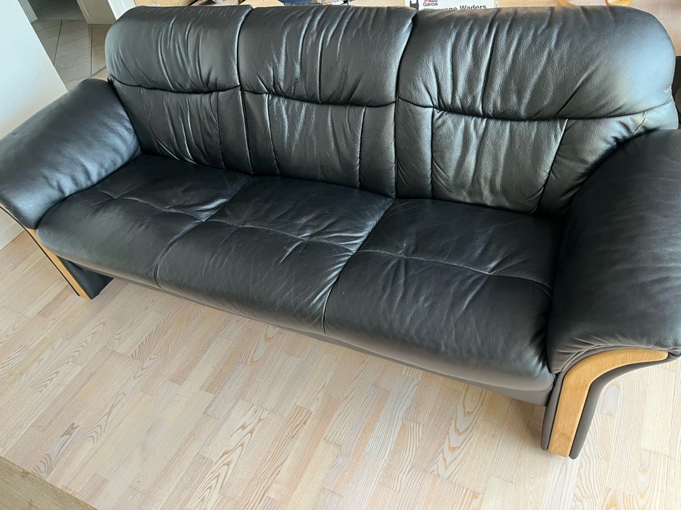 Sofa, læder, 3 pers.