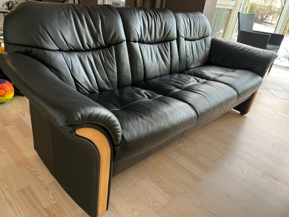 Sofa, læder, 3 pers.