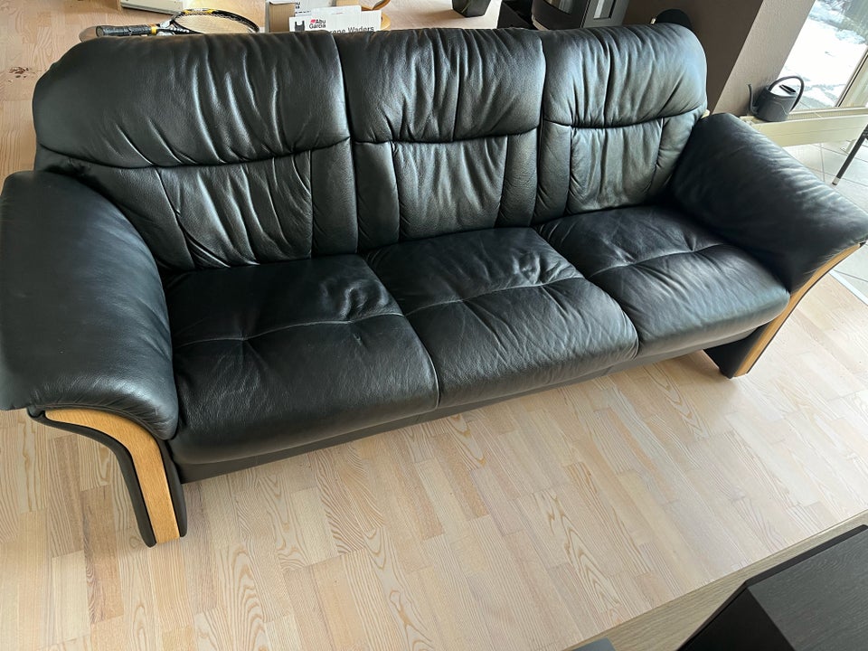 Sofa, læder, 3 pers.