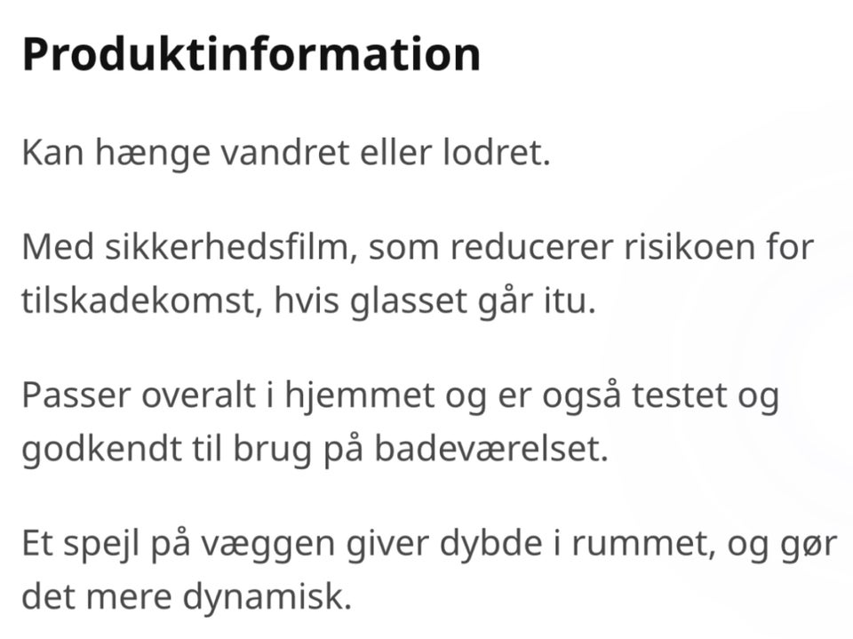 Figurspejl, b: 40 h: 130