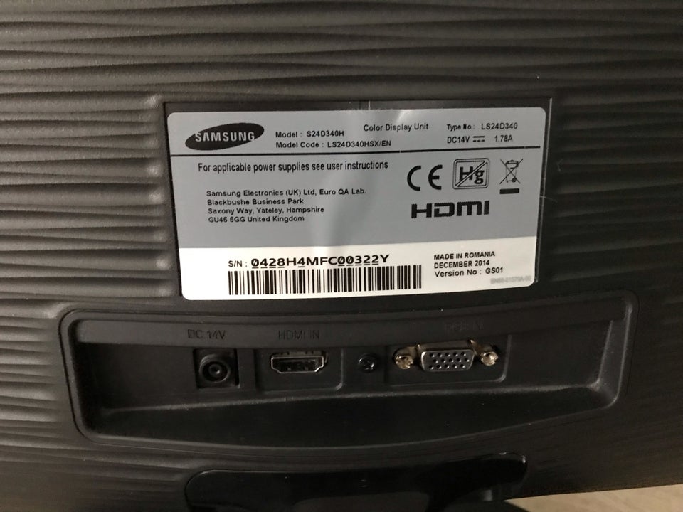 Samsung, S24D340H, 24 tommer