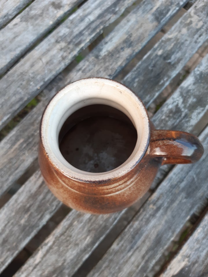 Keramik Vase med hank brun/grå
