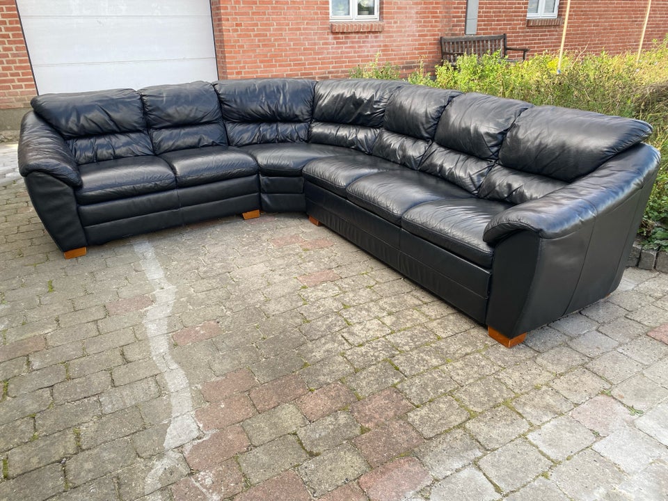 Hjørnesofa, læder, 6 pers.