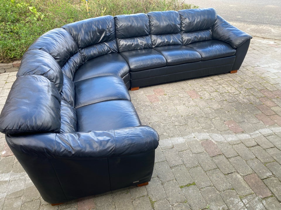 Hjørnesofa, læder, 6 pers.