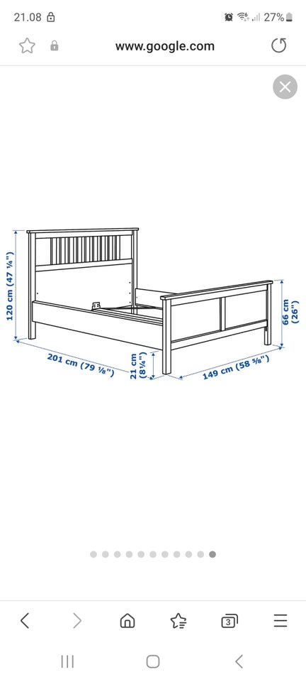 Sengeramme Hemnes Ikea b: 180 l: