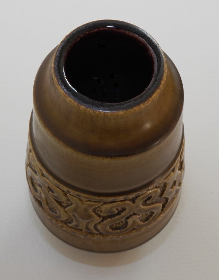 Olivengrøn vintage keramik vase