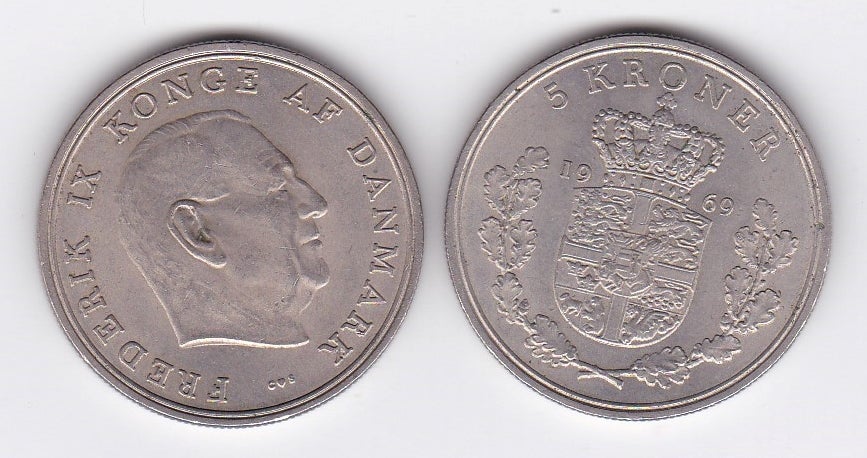 Danmark, mønter, (15) 5 Kr.