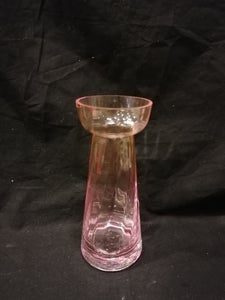 Glas Hyacintglas pink med swirl