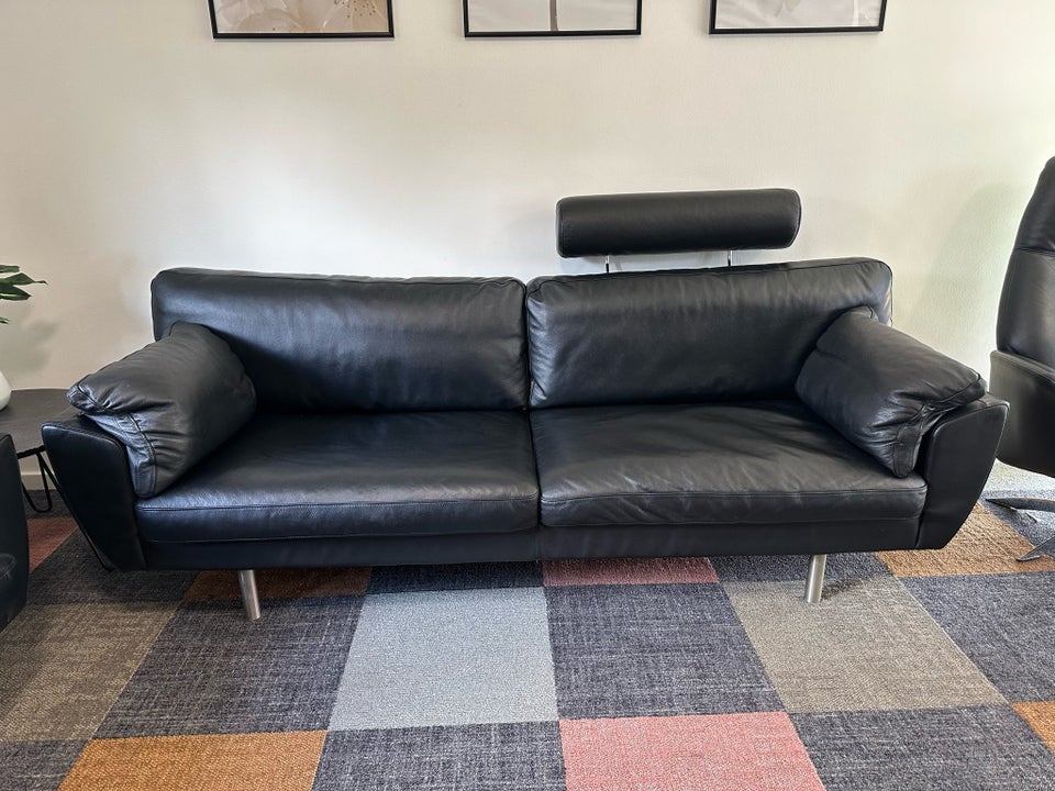 Sofa, læder, 3 pers.