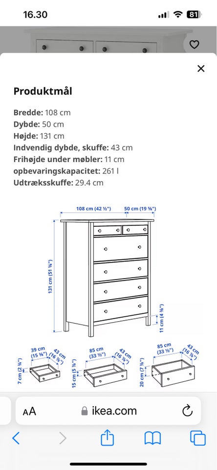 Rummelig kommode IKEA Hemnes