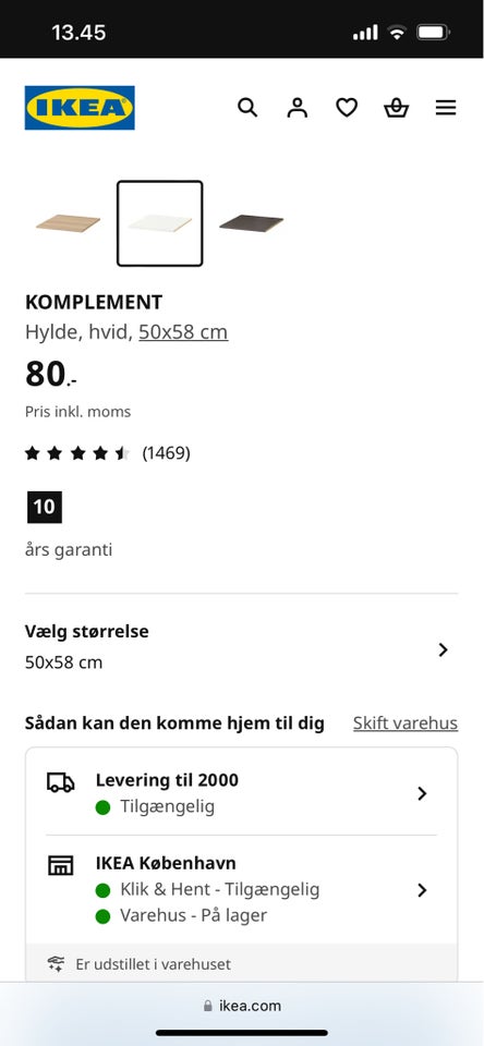 Reolsystem, Ikea Komplent, b: 50 d: