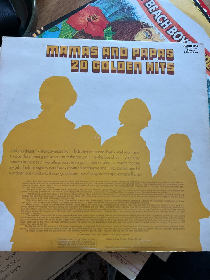 LP, Mamas and papas, 20 Golden hits