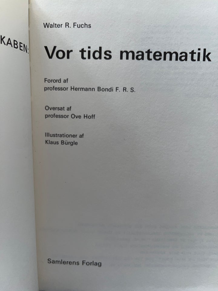 VOR TIDS MATEMATIK Walter R Fuchs