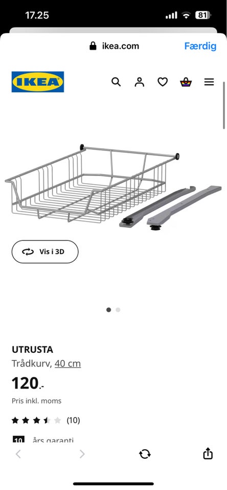 Andet Ikea UTRUSTA TRÅDKURVE